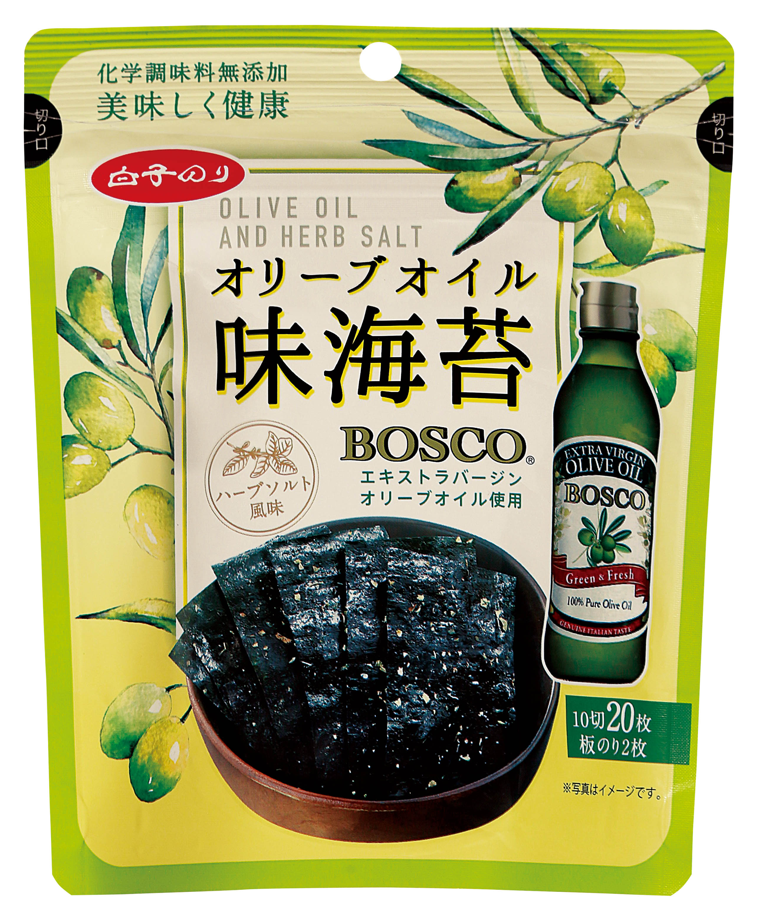 オリーブオイル味海苔 商品情報 白子のり