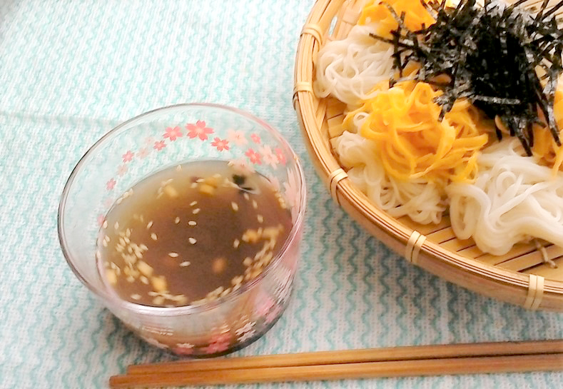 あごだし茶漬けでそうめん