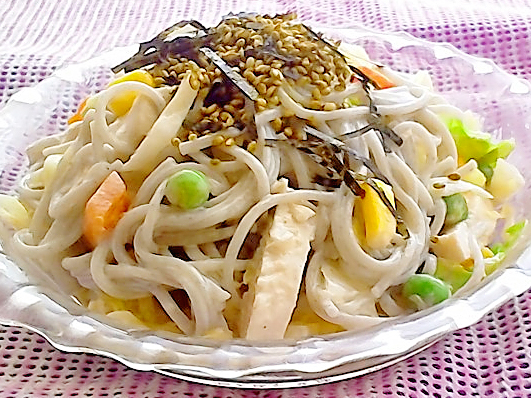 柚子胡椒風味のそうめんサラダ