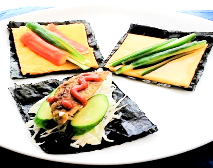 手巻きのりで食べるおかず