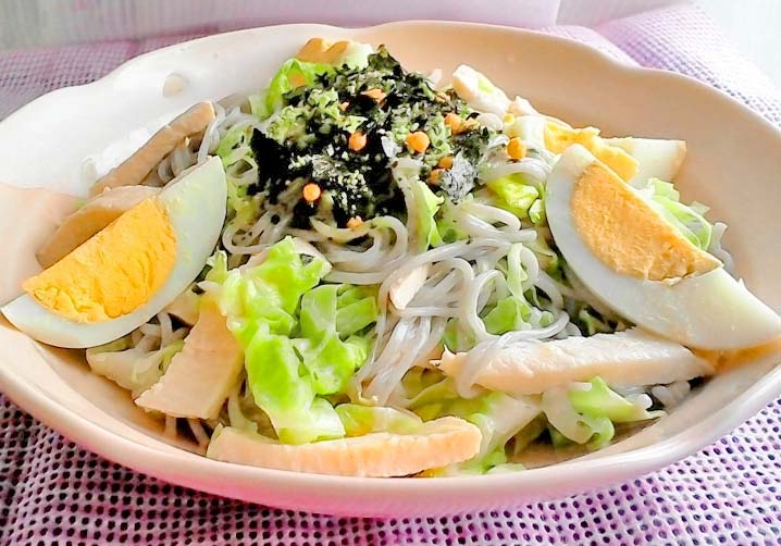 簡単・おいしい・お茶漬けでそうめんサラダ