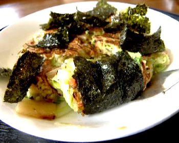 キャベツと海苔のお好み焼き風卵焼き